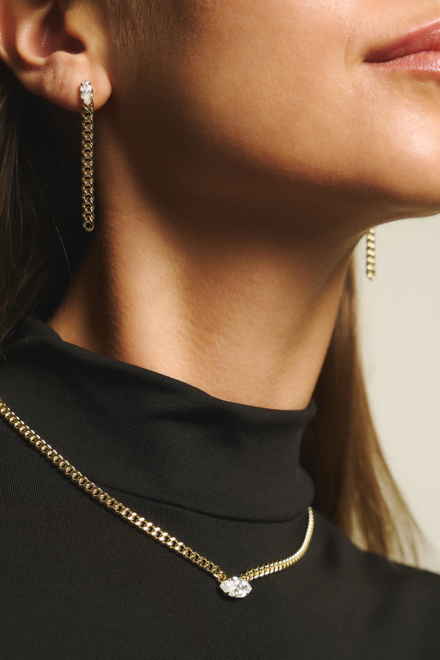 Serene marquise curb-link necklace 2ct