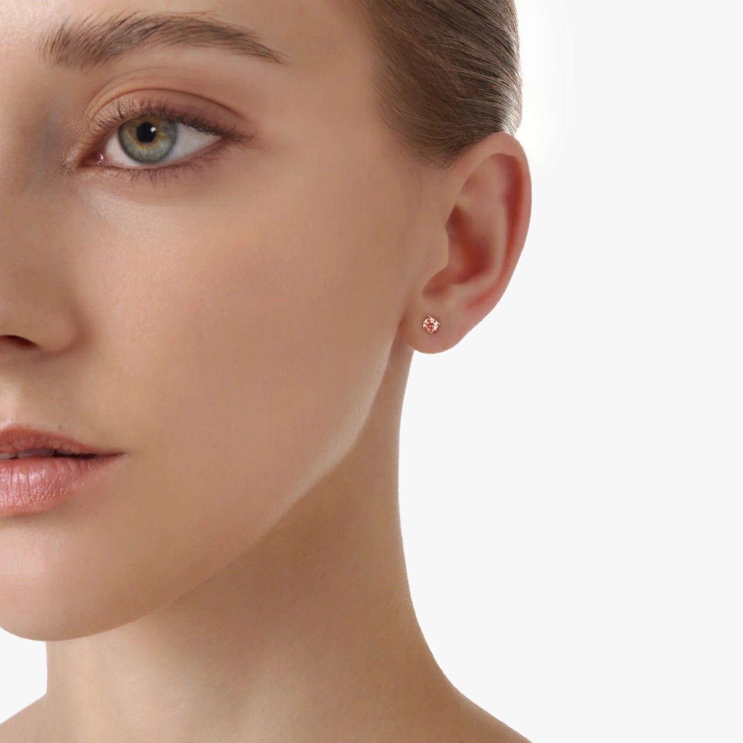 Luna pink diamond solitaire earrings 0.4ct