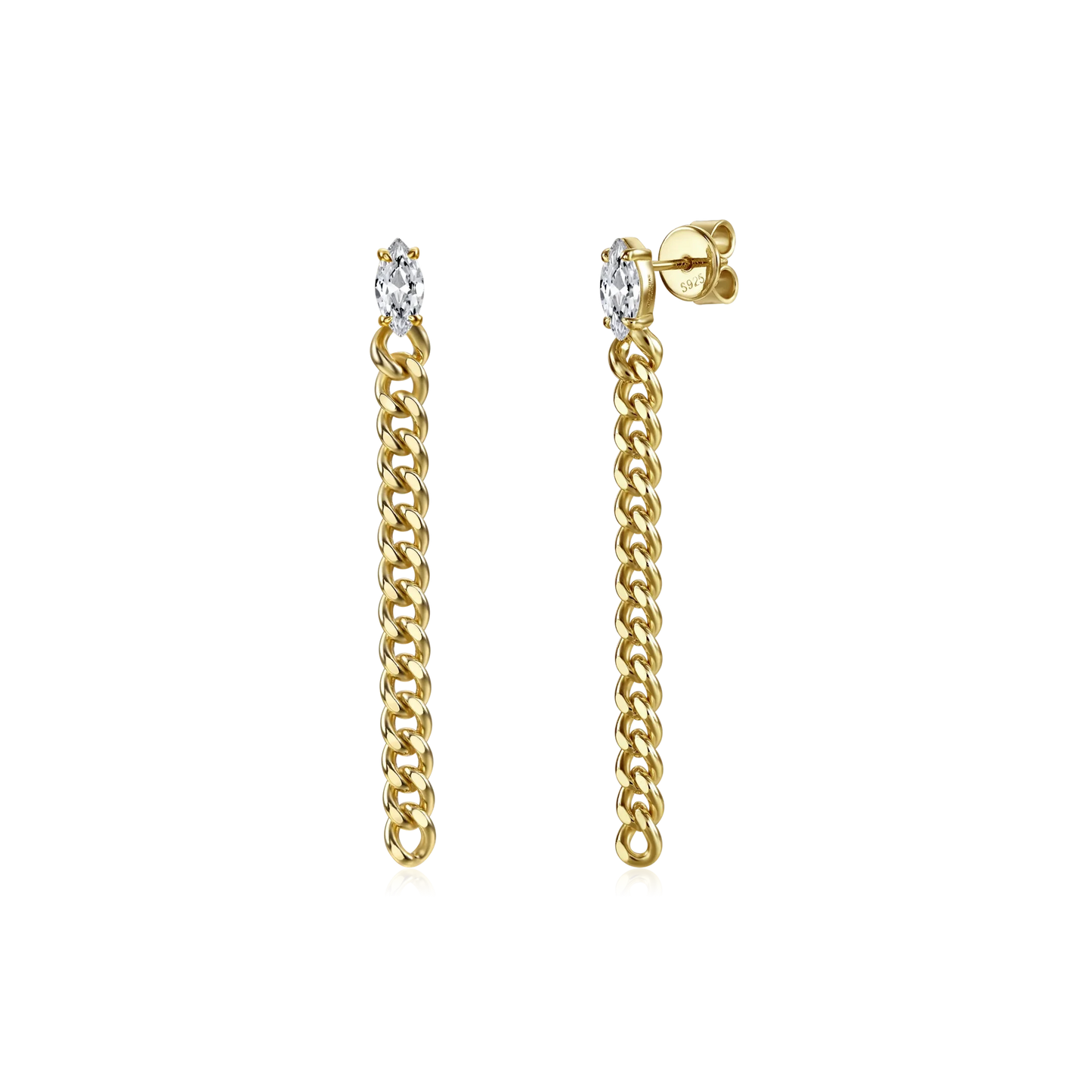 Anya marquise curb-link earrings 1ct