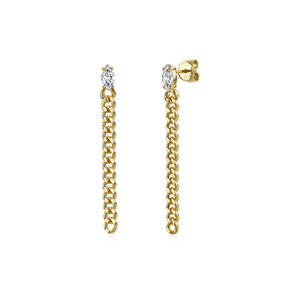 Anya marquise curb-link earrings 1ct