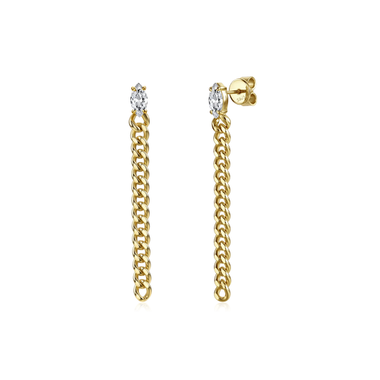 Anya marquise curb-link earrings 1ct