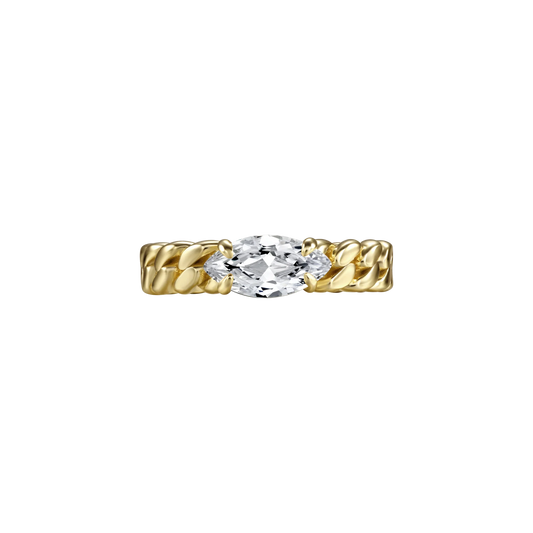 Glory marquise curb-link ring 1ct