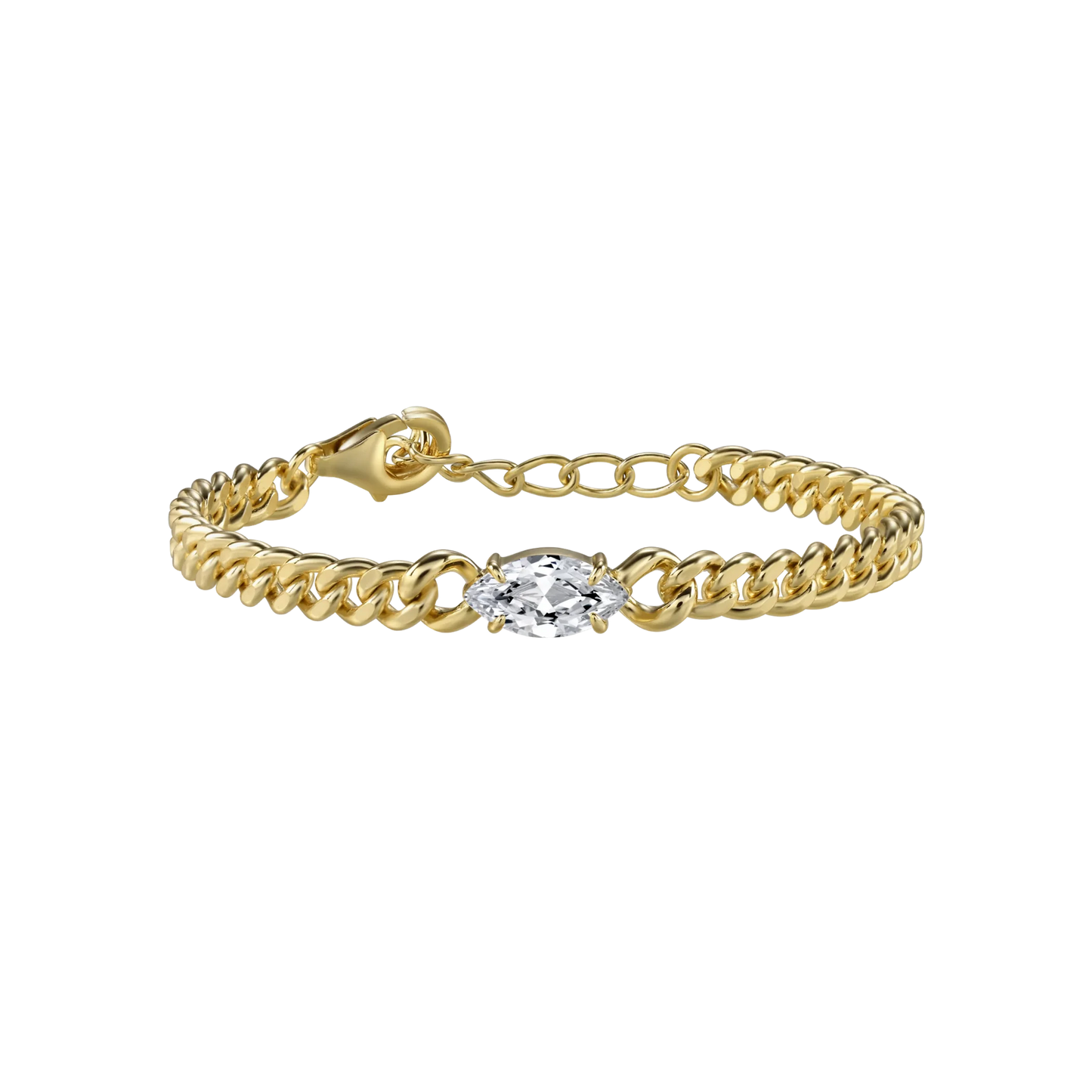 Lara marquise curb-link bracelet 1ct