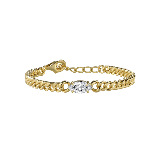 Lara marquise curb-link bracelet 1ct