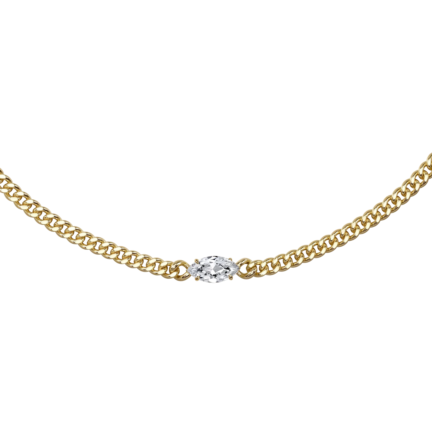 Serene marquise curb-link necklace 2ct