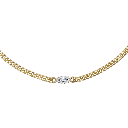 Serene marquise curb-link necklace 2ct