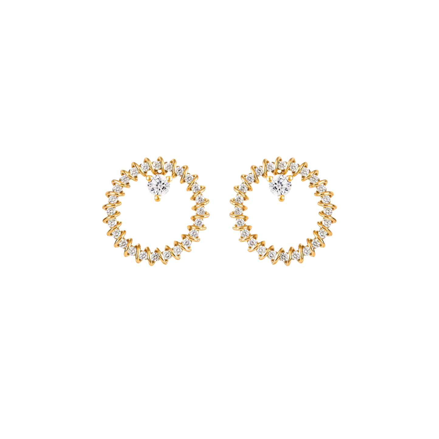 Blue spiral earrings